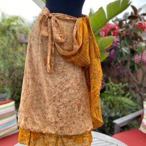 Wonderful Reversible Wrap Skirt, Sari-Like, made in India